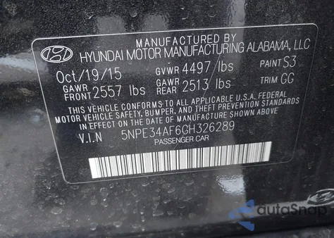 2016 Hyundai Sonata Sport z USA, uszkodzony, nr VIN 5NPE34AF6GH326289